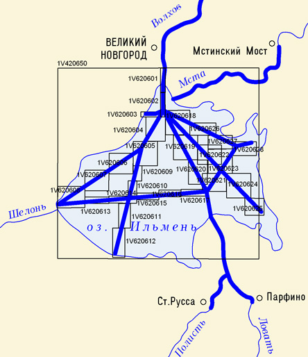 Карта реки ловать