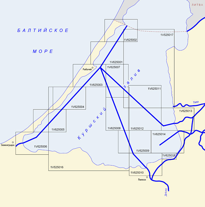 Куршский залив карта