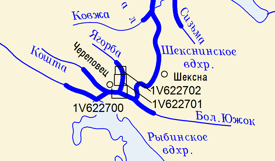 Карта шексна вологодская область