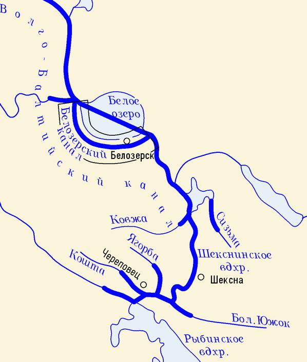 Карта реки вологды