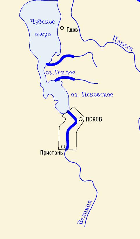 Карта псковской области с реками